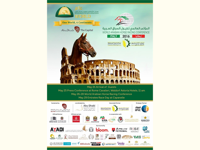 Programma Conferenza Mondiale cavallo purosanguearabo da Corsa -Roma 24/29 maggio